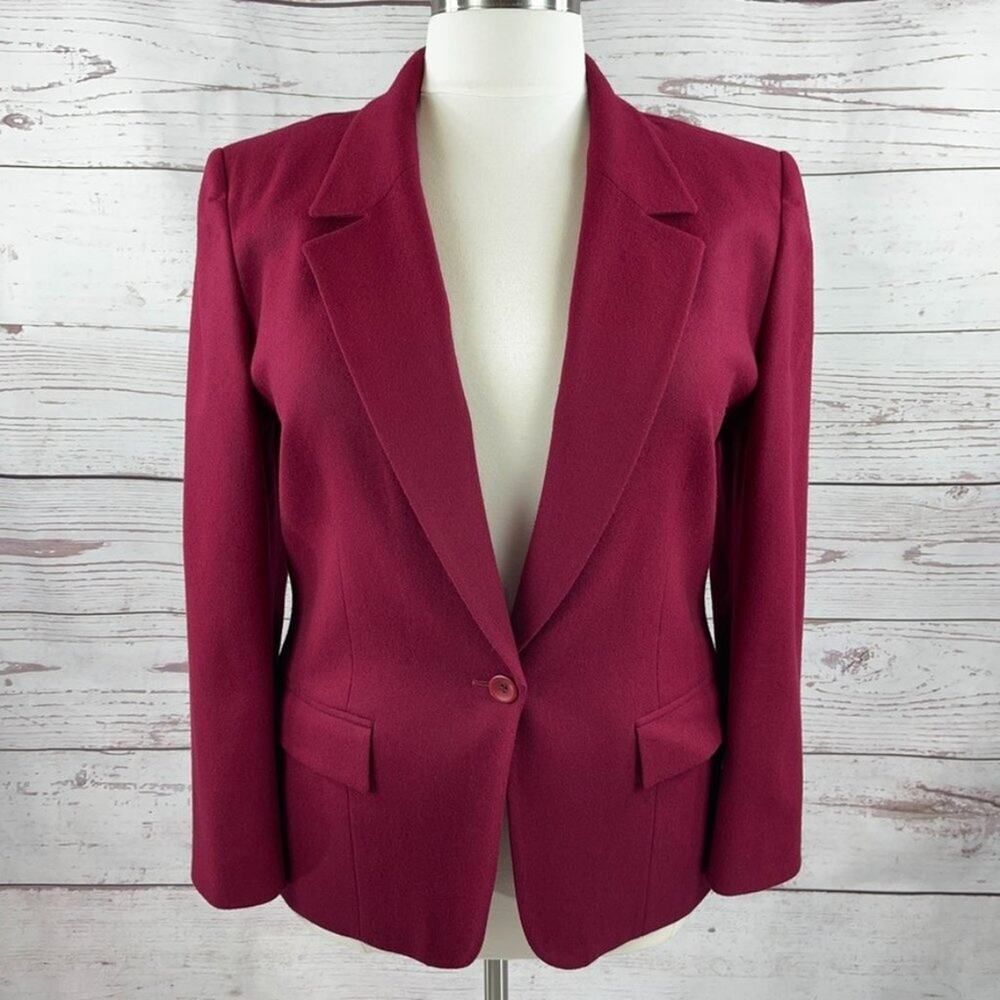 Pendleton raspberry 100% wool blazer